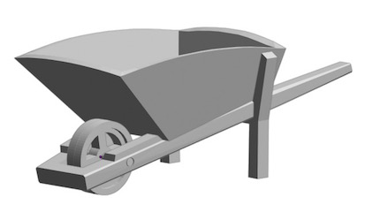 Wooden wheelbarrow